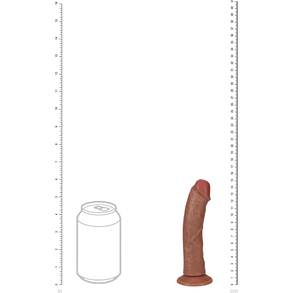 REALROCK 15cm Vibrating Cock - Tan - Tan 15.2 cm (6) USB Rechargeable Vibrating Dong-REA187TAN