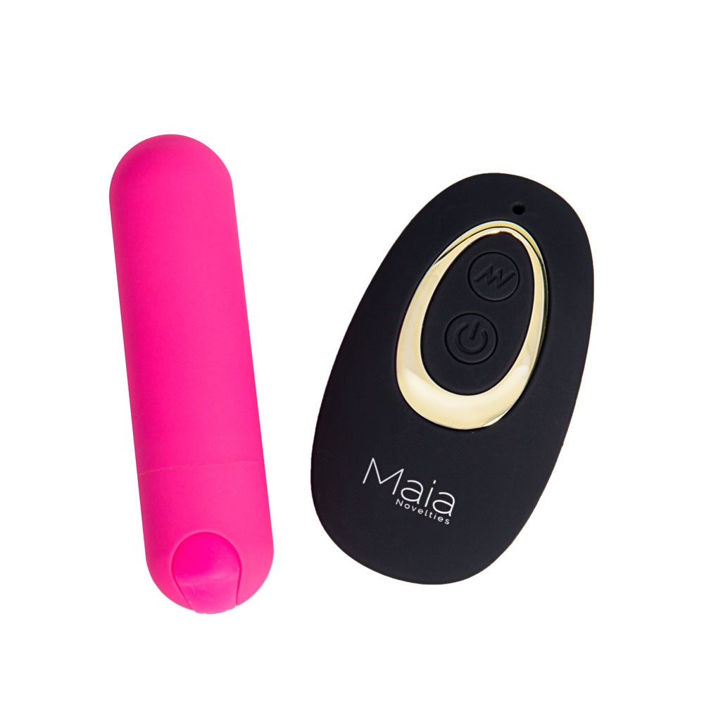 Maia DATE NIGHT PANTY VIBE - S/M - Black S/M Panty with Pink USB Rechargeable Bullet & Remote-RM330-PK-SM
