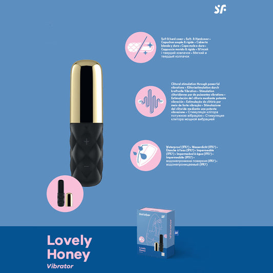 Satisfyer Mini Sparking Darling - Gold/Black USB Rechargeable Mini Vibrator-SATMINI-LH