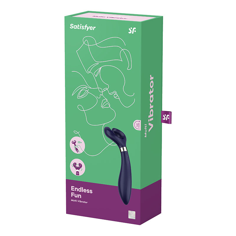 Satisfyer Endless Fun - Blue 23.5 cm USB Rechargeable Stimulator-SATPMF3BLU