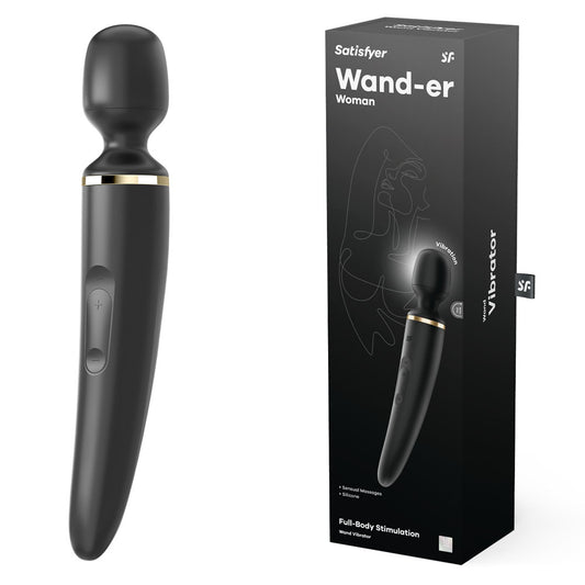 Satisfyer Wand-er Woman - Black USB Rechargeable Massager Wand-SATWAND-BLK