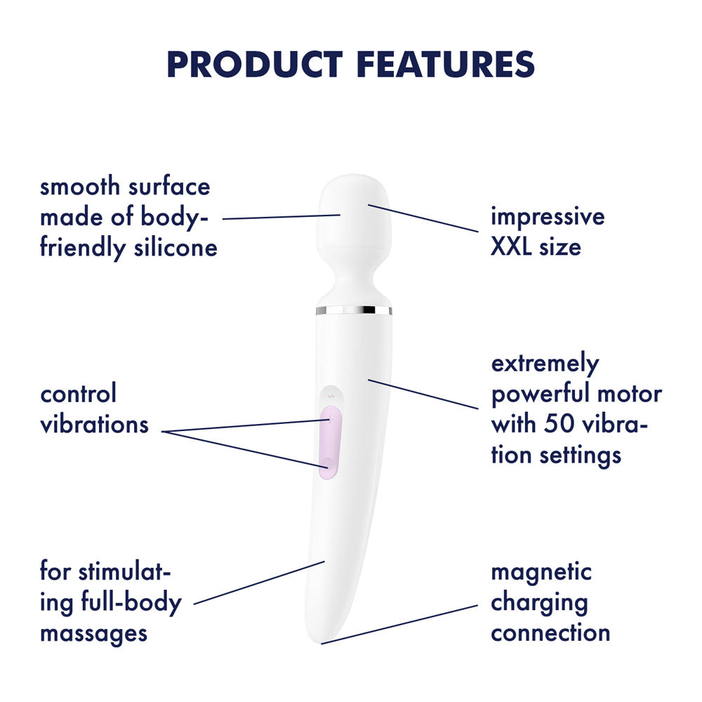 Satisfyer Wand-er Woman - White USB Rechargeable Massager Wand-SATWAND-WHT