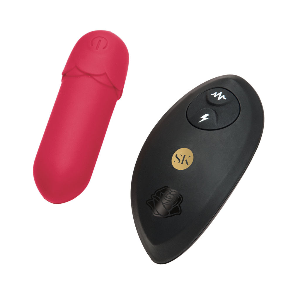 Secret Kisses ROSEGASM Petal Play Mini Bullet Vibe - Red 7.5 cm USB Rechargeable Bullet with Wireless Remote - SK1051
