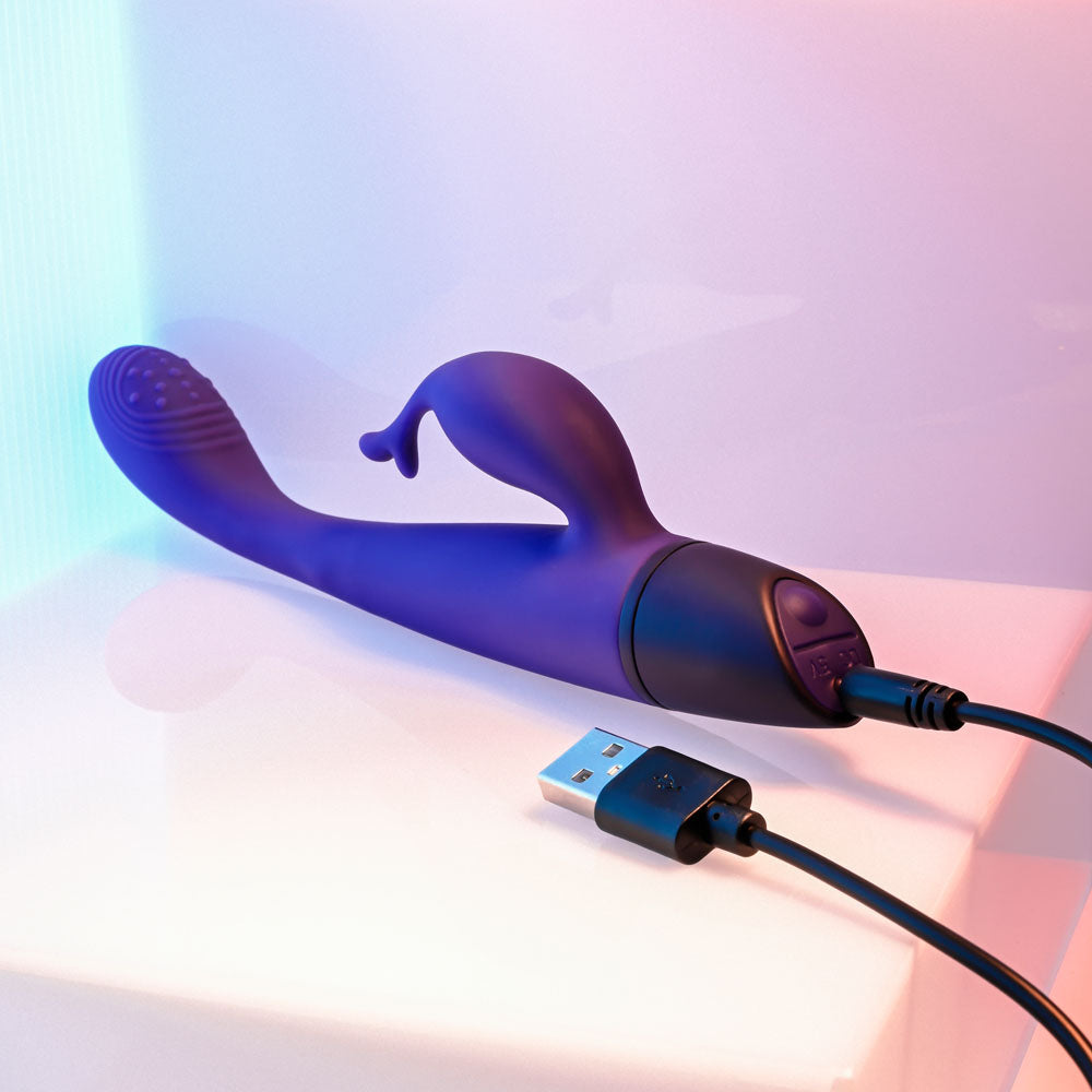 Selopa PLUM PASSION - Purple 18.3 cm USB Rechargeable Rabbit Vibrator-SL-RS-3328-2