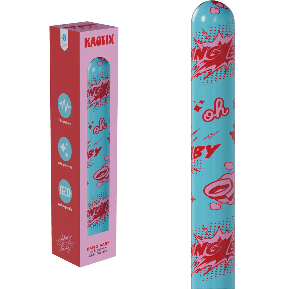 S-LINE Kaotix Bang Baby - Blue 17.8 cm USB Rechargeable Vibrator - SLI294BLU
