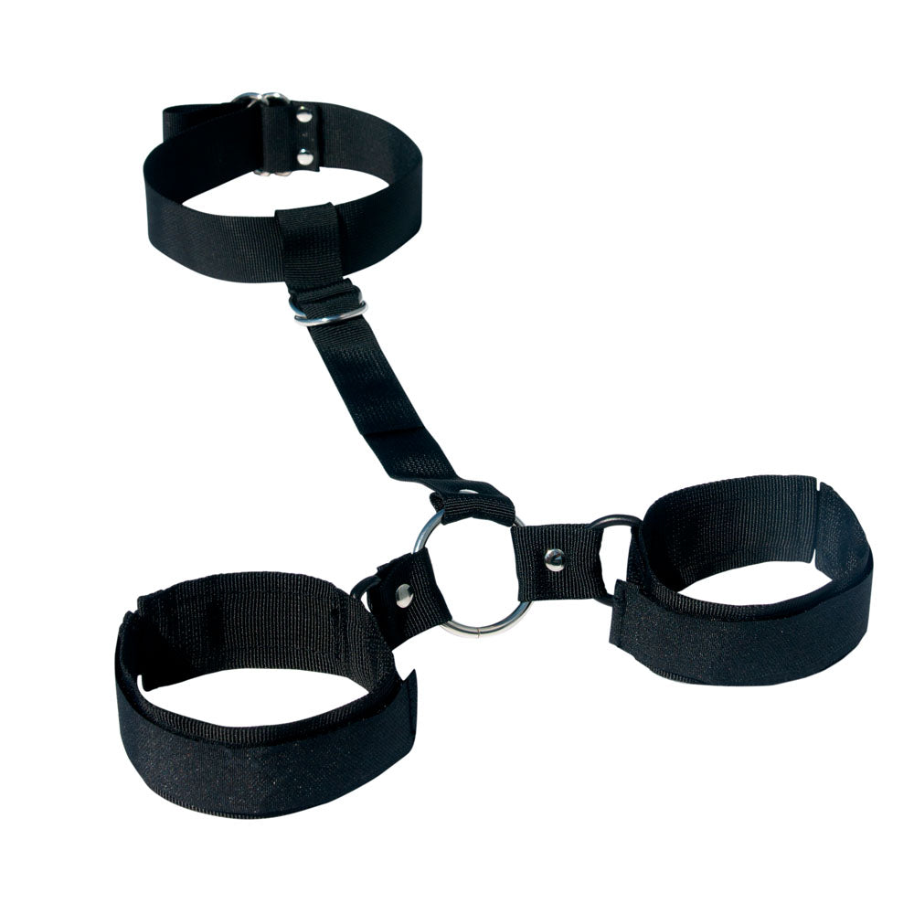 Sex & Mischief Shadow Neck and Wrist Restraint - Black Restraints-SS09910