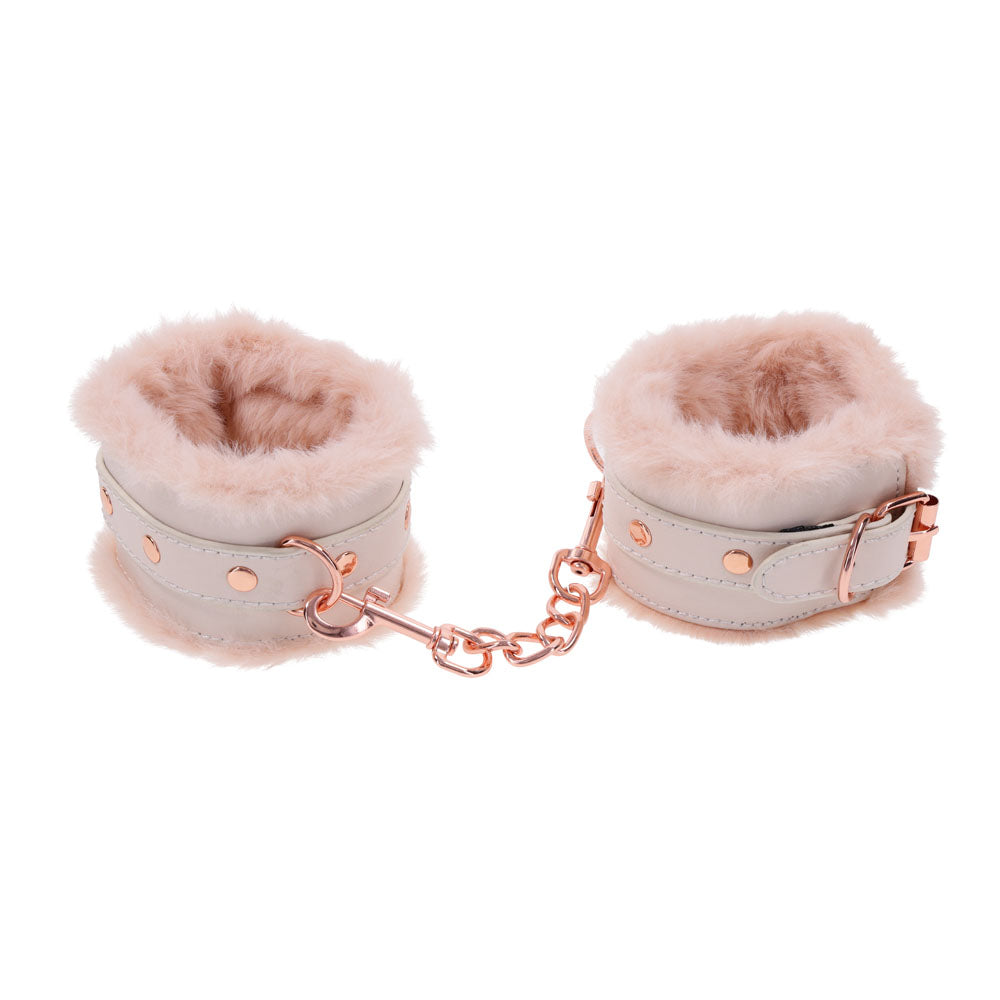 Sex & Mischief Peaches n CreaMe Fur Handcuffs - Peach Restraints-SS09960