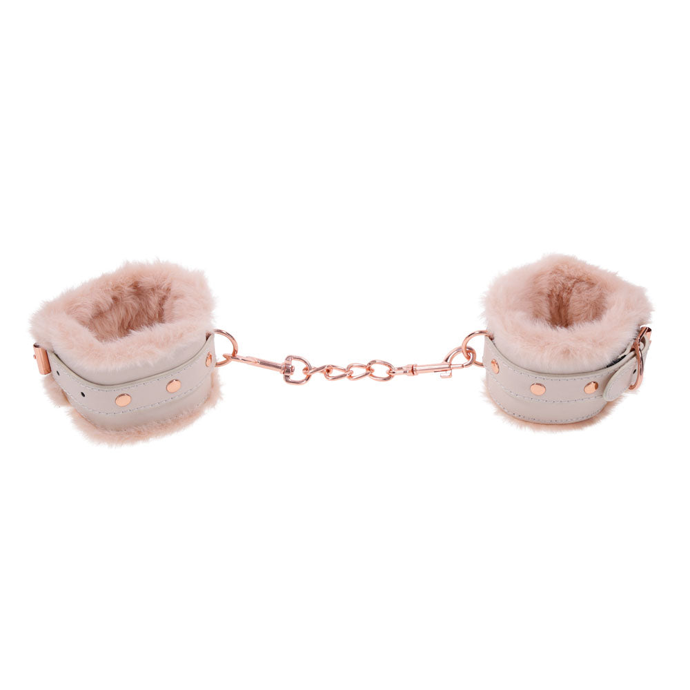 Sex & Mischief Peaches n CreaMe Fur Handcuffs - Peach Restraints-SS09960