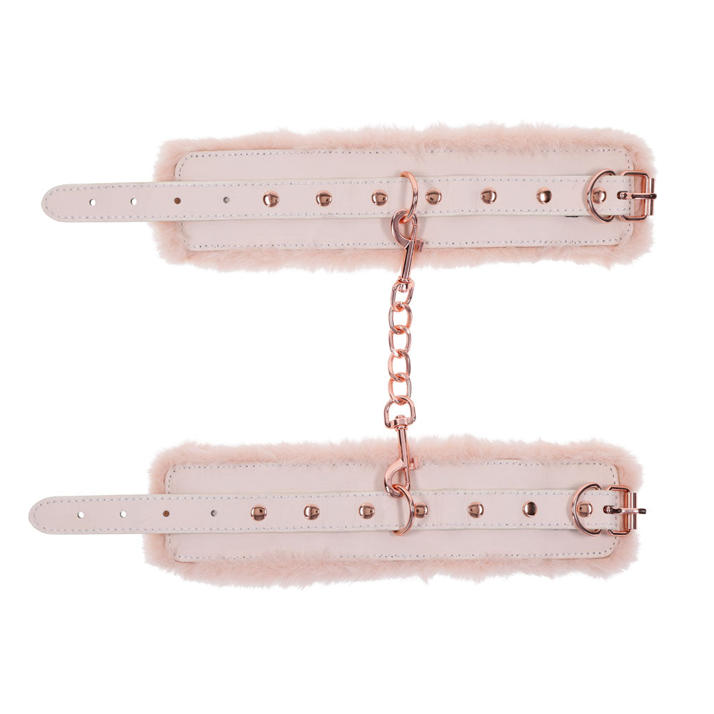 Sex & Mischief Peaches n CreaMe Fur Handcuffs - Peach Restraints-SS09960