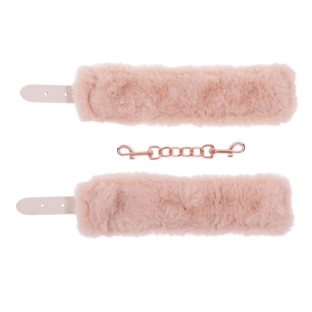 Sex & Mischief Peaches n CreaMe Fur Handcuffs - Peach Restraints-SS09960