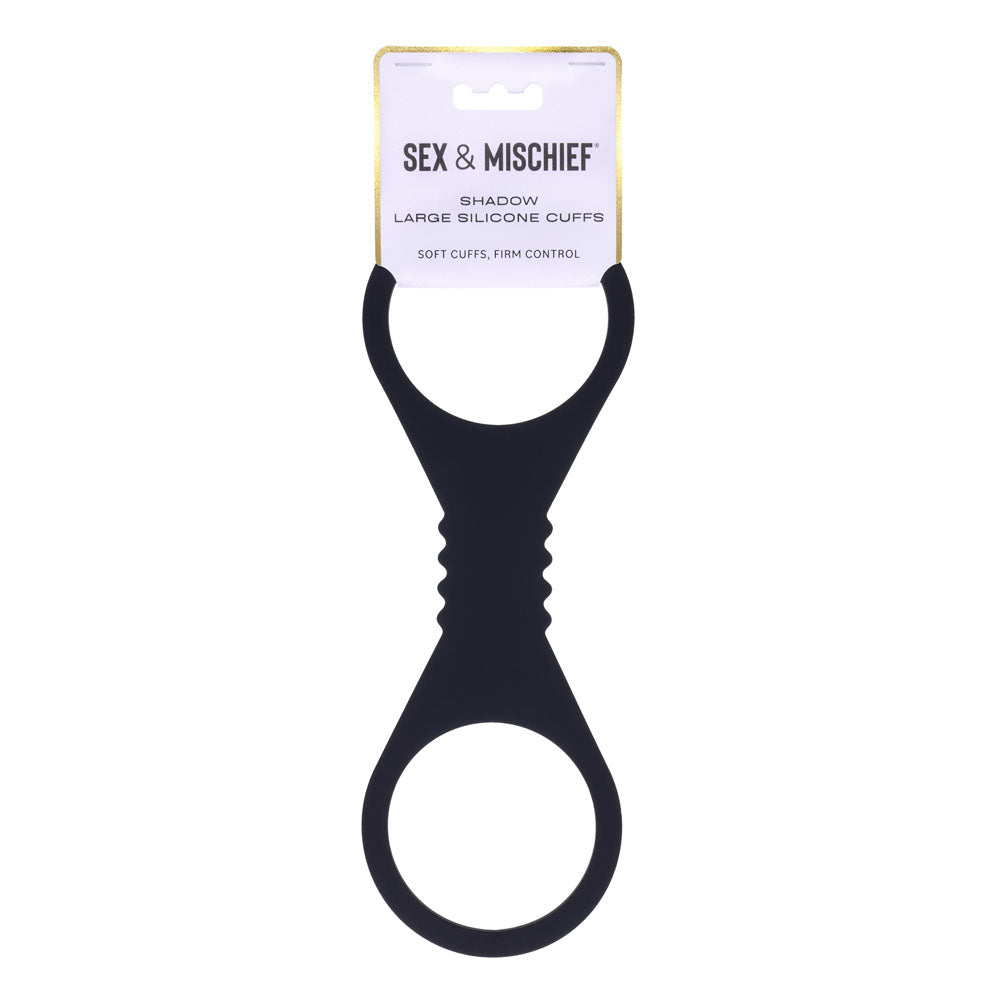 Sex & Mischief Shadow Large Silicone Cuffs - Black Large Restraints-SS10228