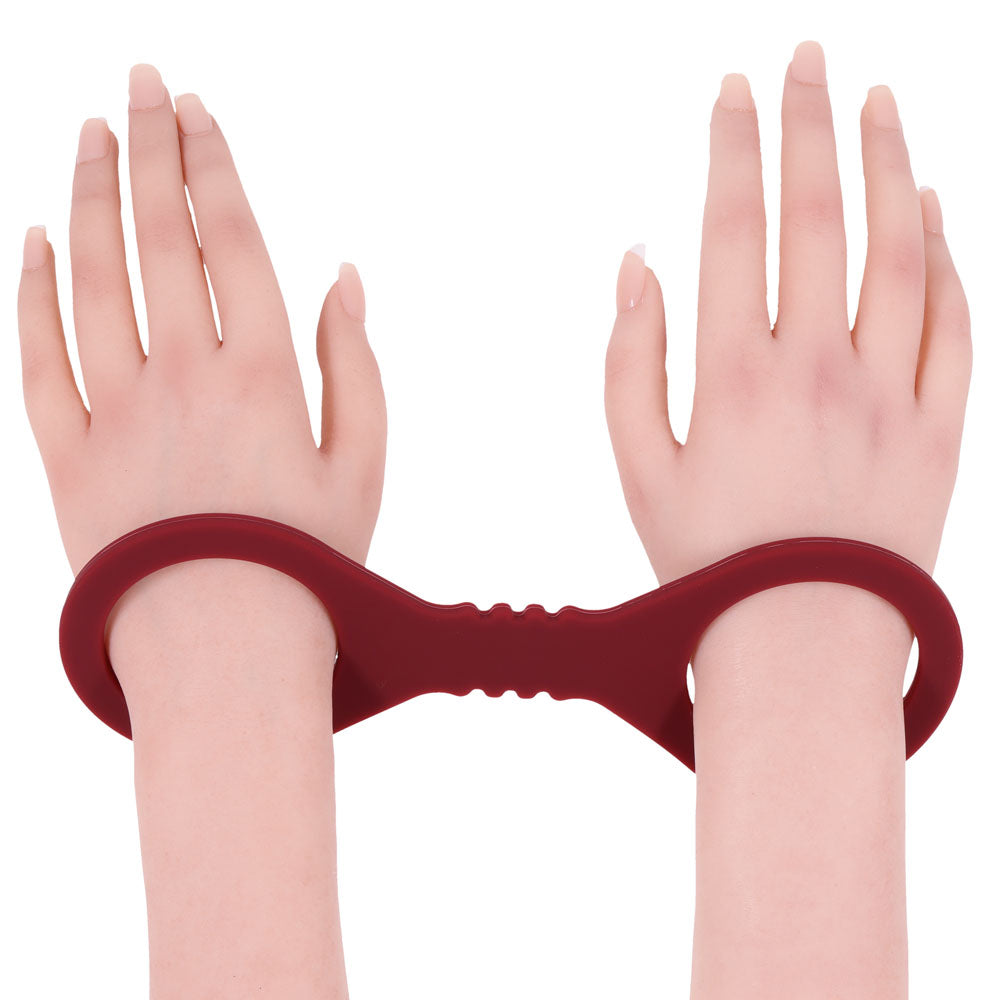 Sex & Mischief Enchanted Small Silicone Cuffs - Burgundy Small Restraints-SS10231