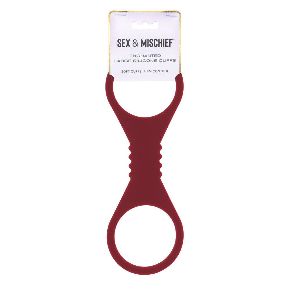 Sex & Mischief Enchanted Large Silicone Cuffs - Burgundy Large Restraints-SS10232