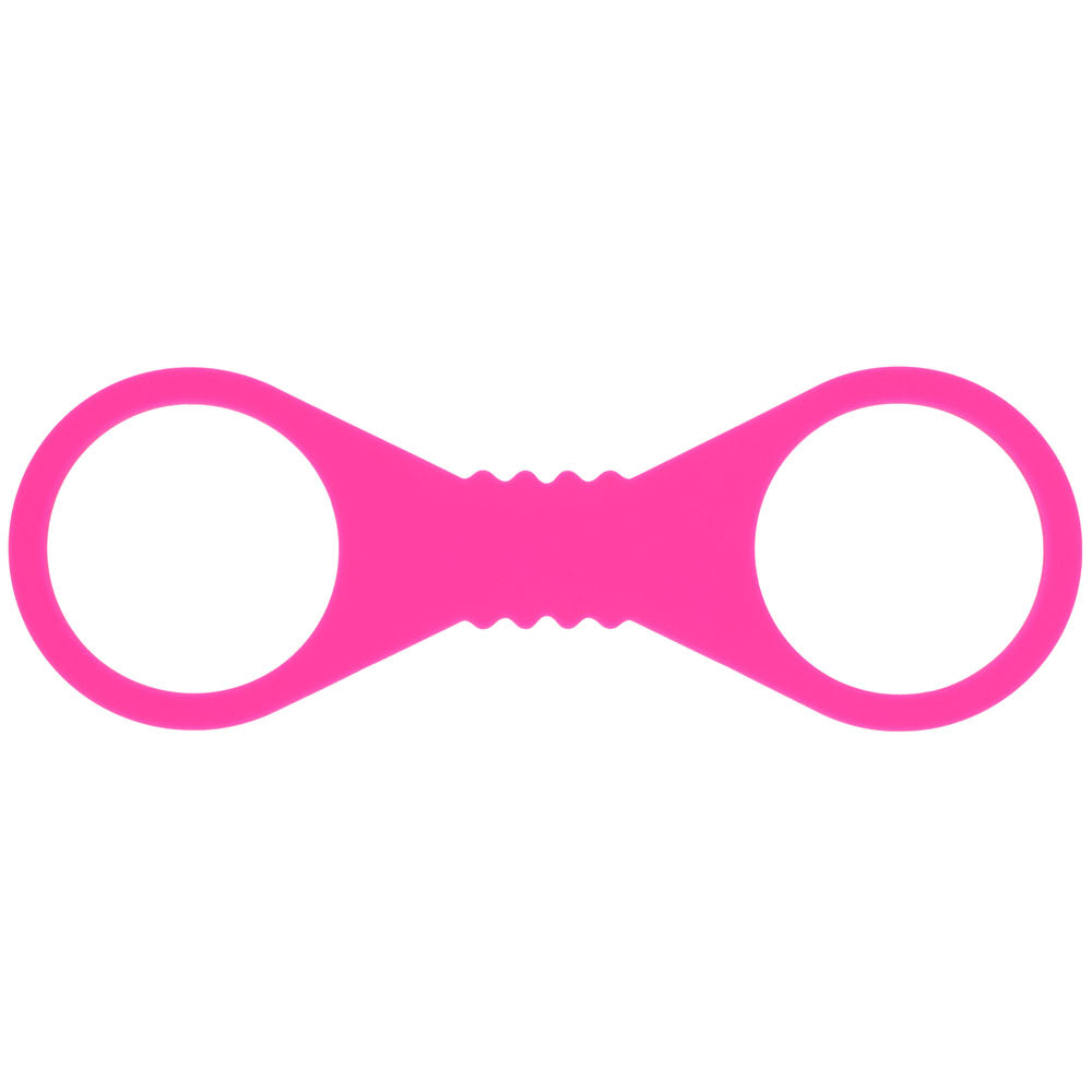 Sex & Mischief Large Hot Pink Silicone Cuffs - Hot Pink Large Restraints-SS10234