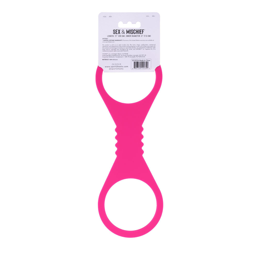 Sex & Mischief Large Hot Pink Silicone Cuffs - Hot Pink Large Restraints-SS10234