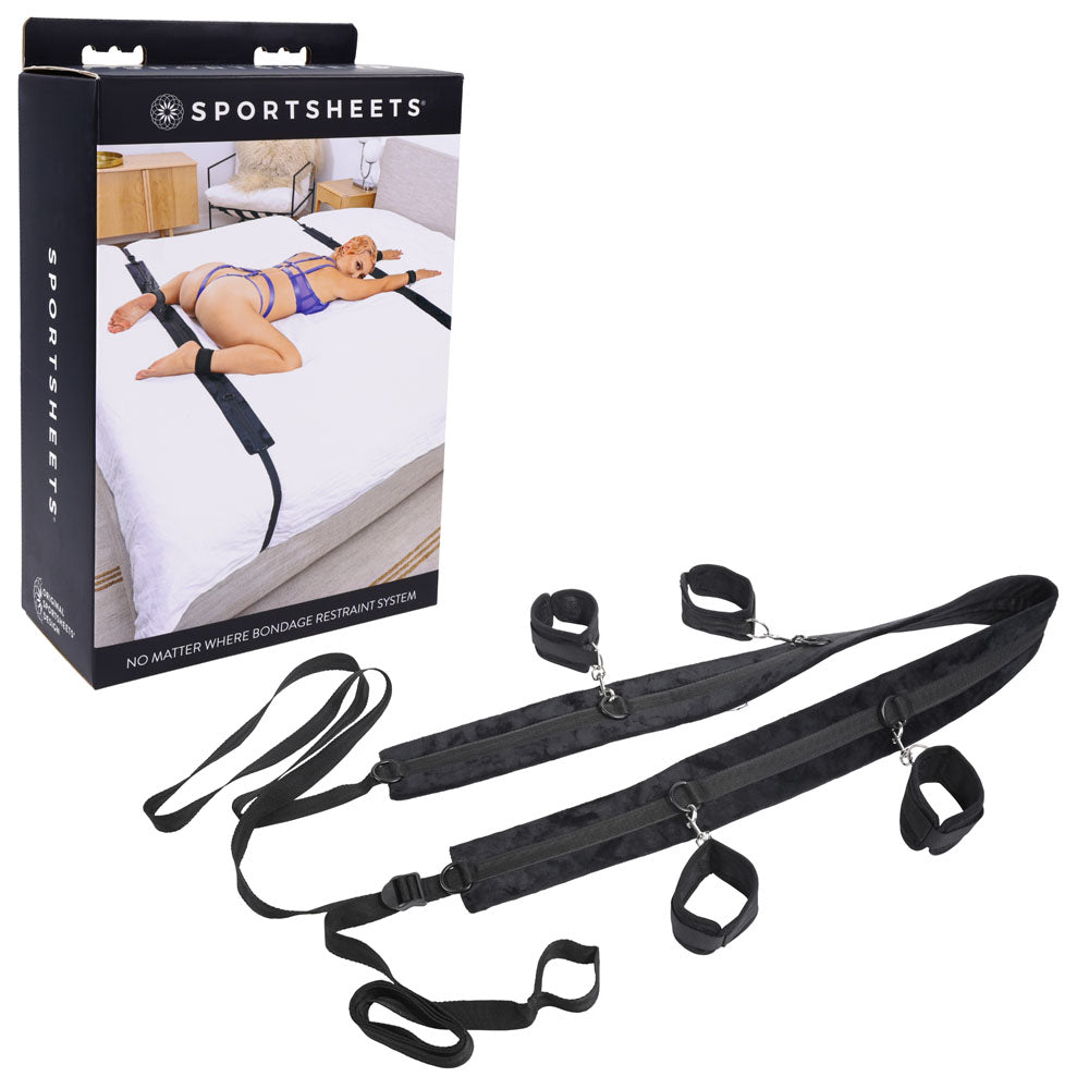 SPORTSHEETS No Matter Where Bondage Restraint System - Bed Restraints-SS20103