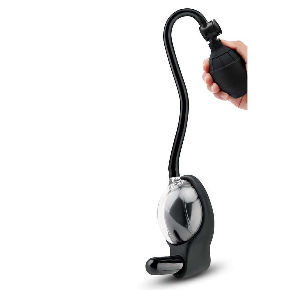 Size Up Vibrating Mini Pussy & Clitoral Pump - Clear USB Rechargeable Vibrating Vaginal and Clitoral Pump-SU113