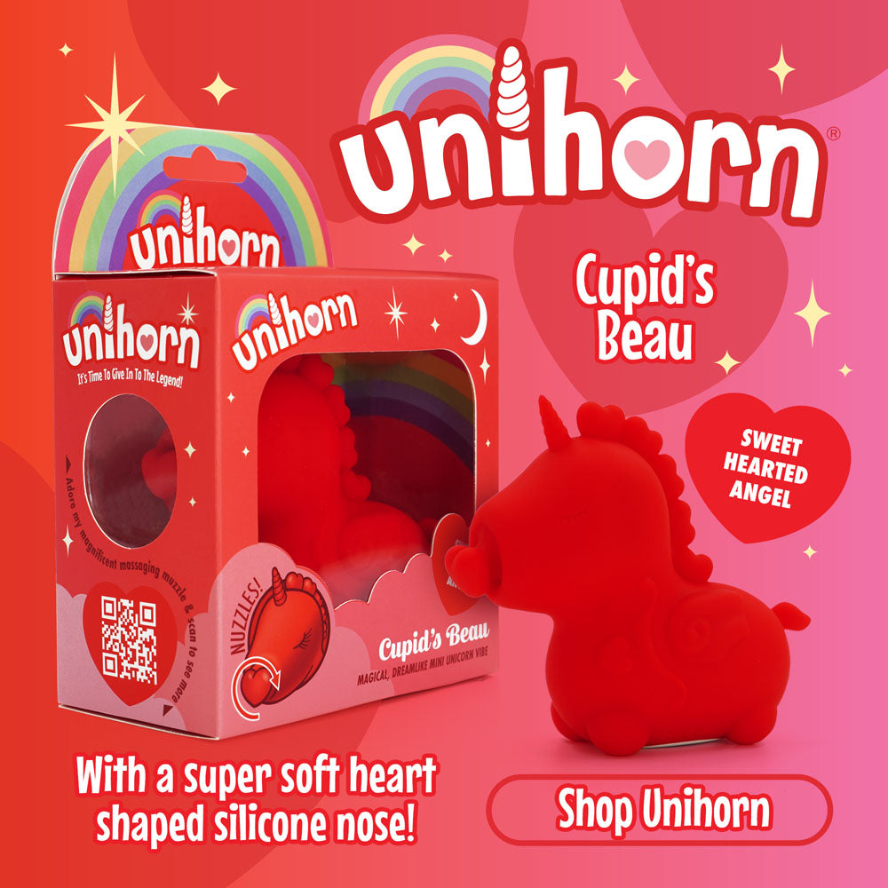 Unihorn - Cupids Beau - Red USB Rechargeable Heart Nosed Stimulator-UNICB