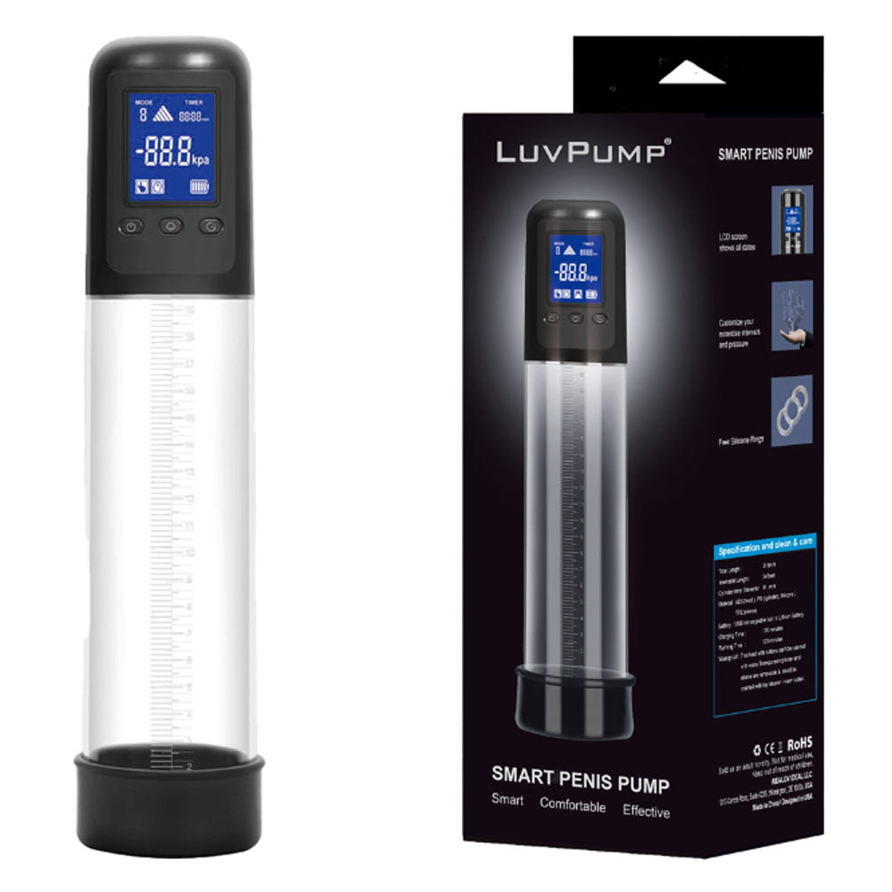 LuvPump Smart Penis Pump - Clear USB Rechargeable Automatic Penis Pump-ZD-06-09