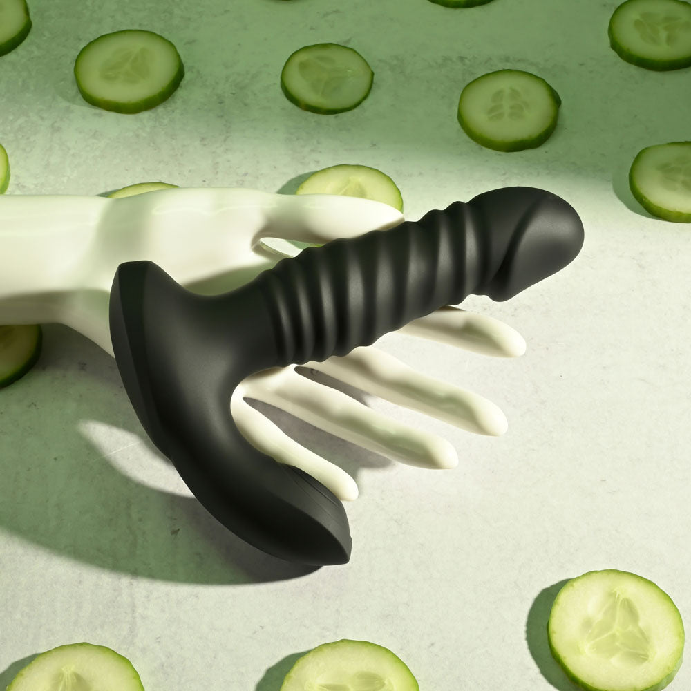 Zero Tolerance STRIKER - Black 16.4 cm USB Rechargeable Thrusting Anal Vibrator with Wireless Remote Control-ZE-RS-4196-2
