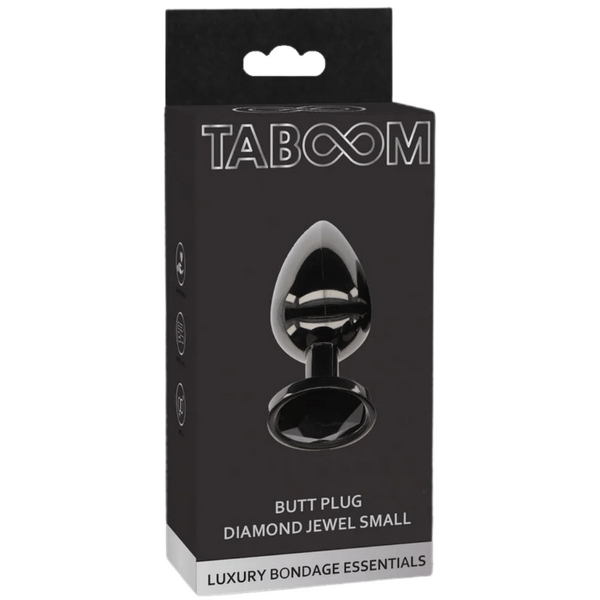 Butt Plug With Diamond Jewel S (Black)-17116-BLACK
