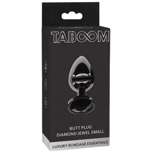 Butt Plug With Diamond Jewel S (Black)-17116-BLACK