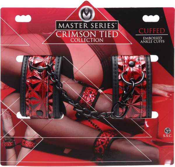Crimson Tied Embossed Ankle Cuffs-AE142-ANKLE