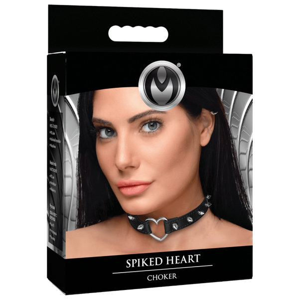 Spiked Heart Choker (Black)-AH523-BLACK