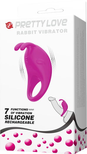 Rechargeable  Rabbit Vibrator Cockring (Purple)-BI-210152-1