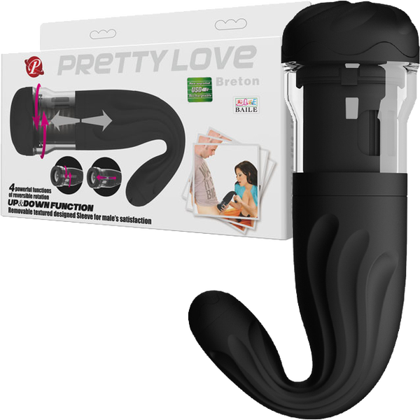 Rechargeable Breton Masturbator (Black)-BM-00900T45-1
