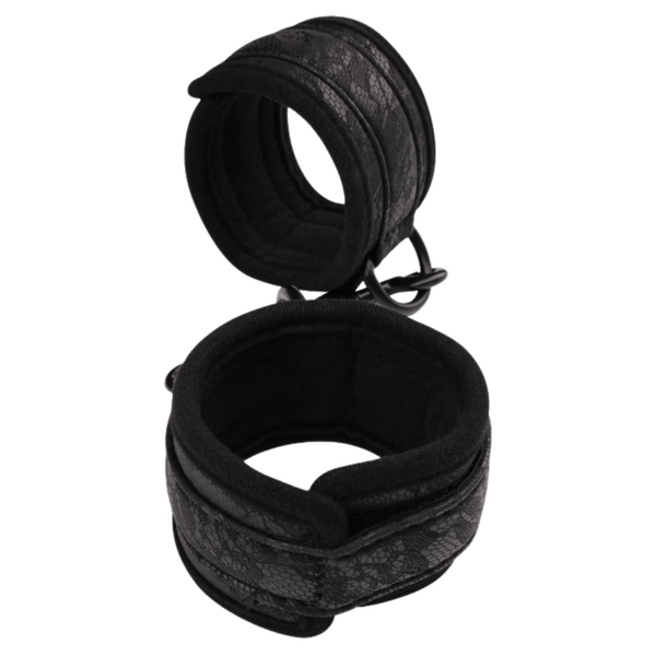 Tempt Him Hand Cuffs (Black)-CN-632108742