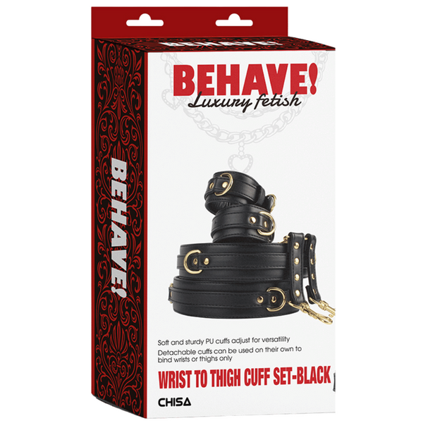 Wrist to Thigh Cuff Set (Black)-CN-889273482
