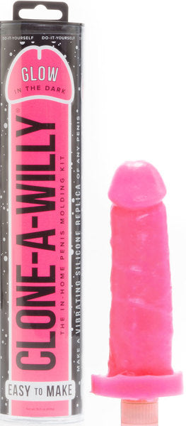 Clone-A-Willie Vibrator (Glow In The Dark) (Pink)-EL-CW-GL-PK