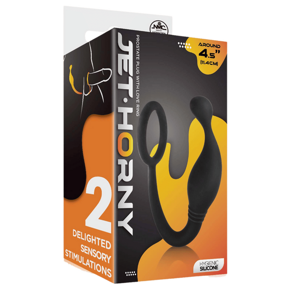 Prostate Plug with Love Ring - 4.5" (Black)-F06R028A00-010