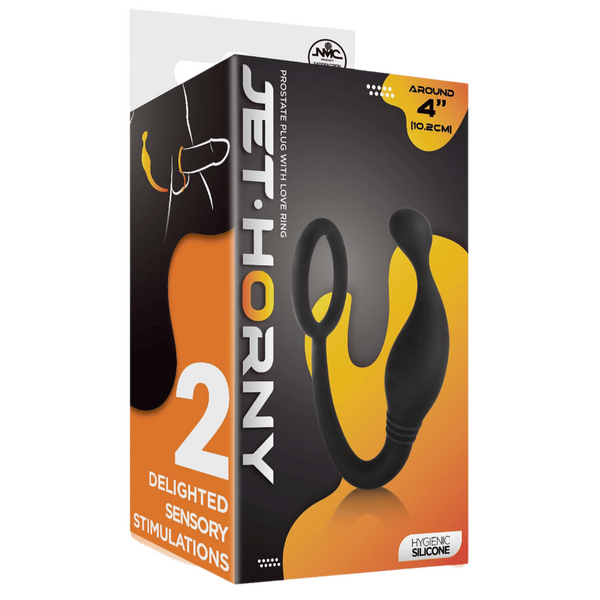 Prostate Plug with Love Ring - 4" (Black)-F06R029A00-010