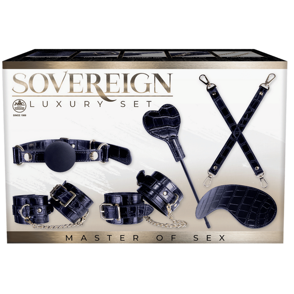 Sovereign Luxury Bondage Set (Black) (Alligator Print)-FKR006A000-077