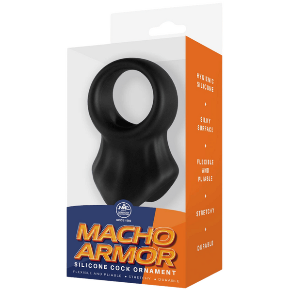 Silicone Cock & Ball Ornament - (Black)-FNR009A000-010