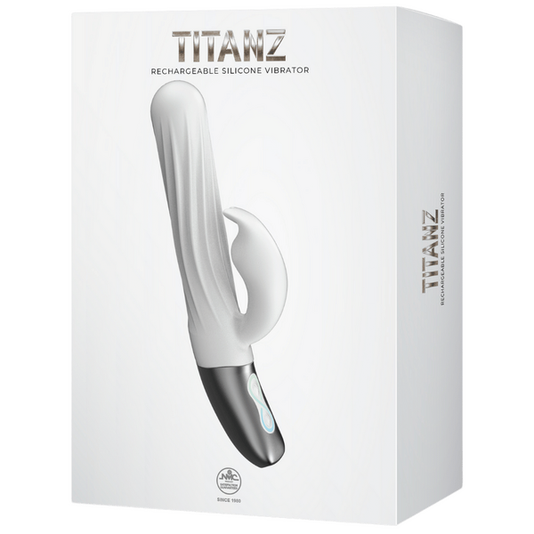Thrusting Rabbit Rechargeable Silicone Vibrator (White)-FPBR007A00-009
