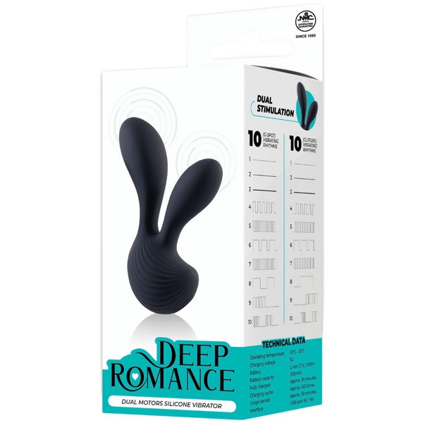 Dual Motors Silicone Vibrator (Black)-FPBR017A00-010