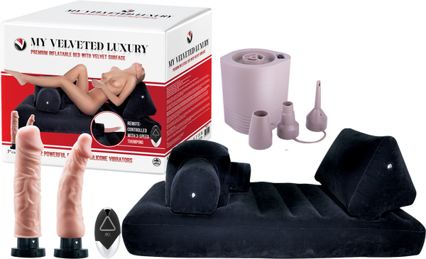 Premium Inflatable Bed with Velvet Surface (Black)-FVRQ023A00-010