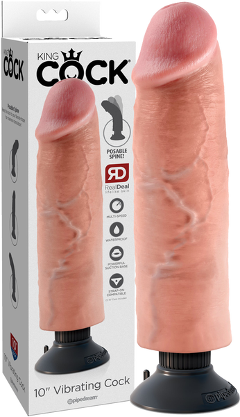 10" Vibrating Cock (Flesh)-PD5405-21