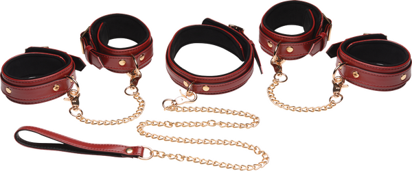 6 Piece Burgundy Bondage Set-AG883