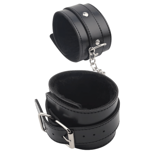 Obey Me Leather Ankle Cuffs (Black)-CN-632185572