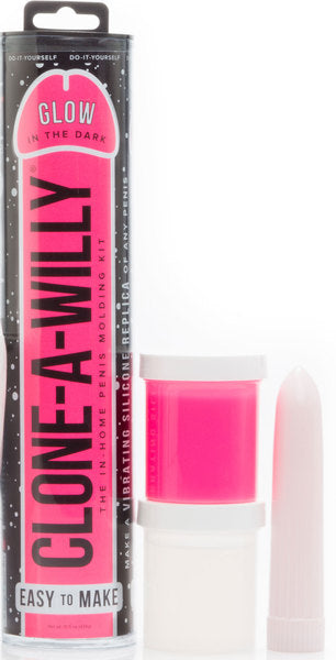 Clone-A-Willie Vibrator (Glow In The Dark) (Pink)-EL-CW-GL-PK