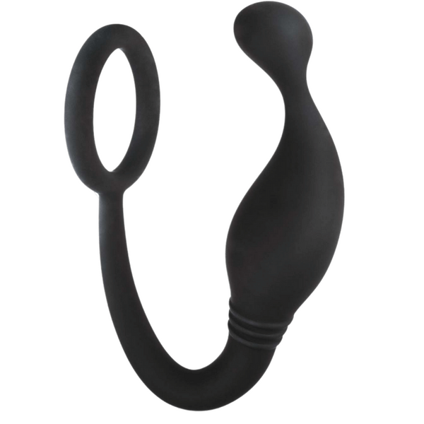 Prostate Plug with Love Ring - 4.5" (Black)-F06R028A00-010