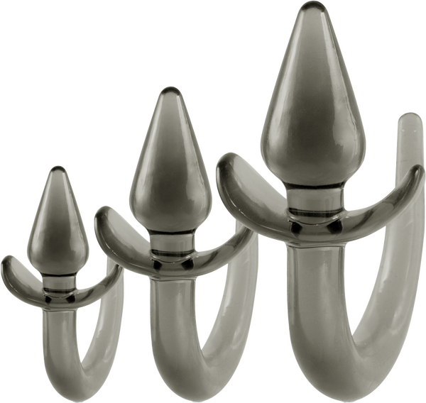3 In 1 Anal Plug Kit with Tail (Smoke)-FKQ032A000-041