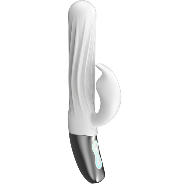Thrusting Rabbit Rechargeable Silicone Vibrator (White)-FPBR007A00-009