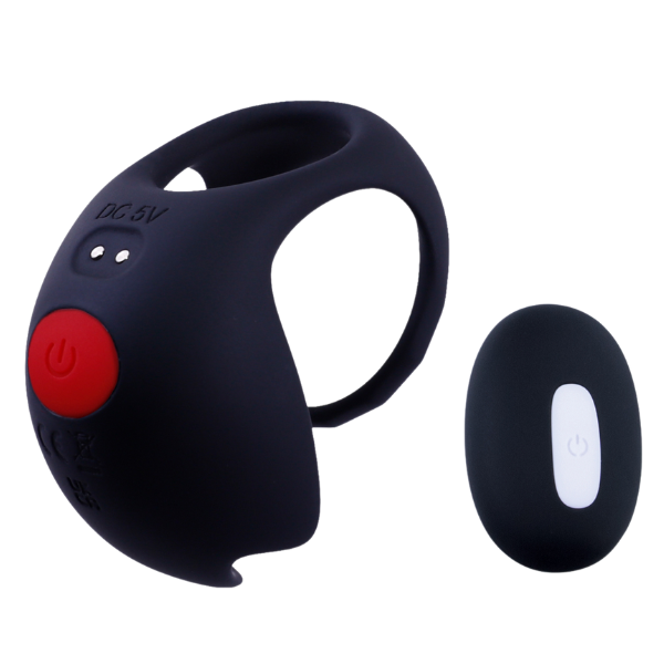 Cock Ornament with Scrotal Stimulator (Black)-FVRQ038A00-010