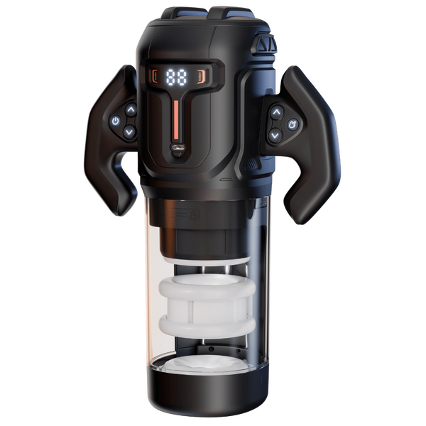 Turbo - Thrusting &amp; Rotating Male Masturbator (Black)-JE-F027