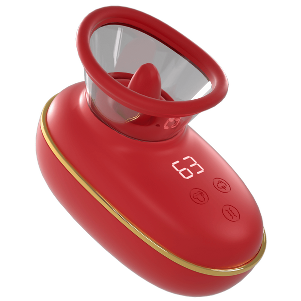 Vortex - Sucking &amp; Licking Stimulator (Red)-JE-Z012